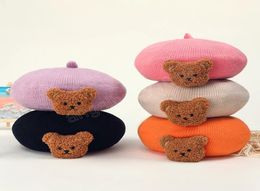 Children039s вязаный берет, однотонные теплые шапки для мальчиков, осенне-зимняя кепка художника для девочек и мальчиков, детский капюшон, аксессуары1529669