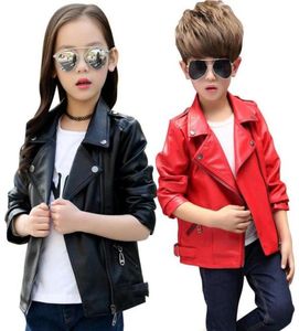 Children039s lederen jassen Spring herfst jongens pu lederen jas mode rits zipper outderwar kids jackets201t2021659