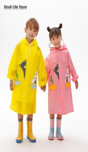 Children039s Lange regenjas Jongens en meisjes regenjas Waterdichte kinderregenjas Poncho Grote gele plastic Capa De Chuva Gift Id6481782