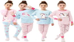 Children039s pyjama cartoon bedrukt katoenen pak boys039 en girls039 airconditioning pak met lange mouwen ronde hals thuis s1538486