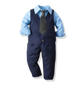 costume pour enfants 039s pour le nouvel an pour les vêtements de bébé 4 pièces garçons 2019 gilet de costume d'automne cravate rayée vêtements pour tout-petits garçon 6301605