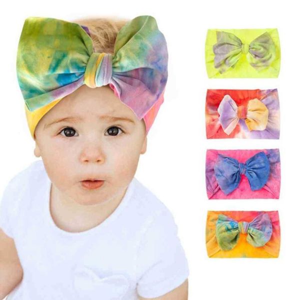 Children039s Tie Dye Headband elástico Brima ancha Diadenta de diadema Tabilla Bows Clips Accesorios Bandas de cabeza para C2243267