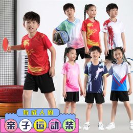 Childrens Badminton Jersey Sports Quick Drying Suit Childrens Tafel Tennis Jersey Set kosteneffectief trainingsteam tennisjersey met korte mouwen