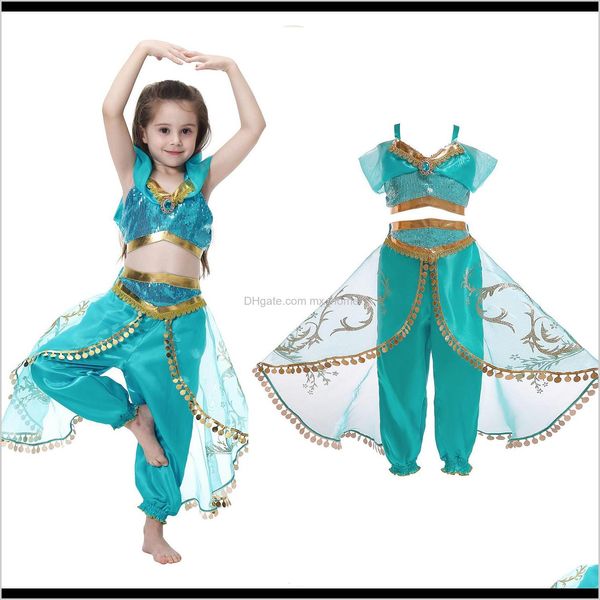 Ensemble de vêtements pour enfants Costumes pour enfants Aladdin lampe magique Jasmine robe de princesse fête imitation Gjhrx Z8Dis