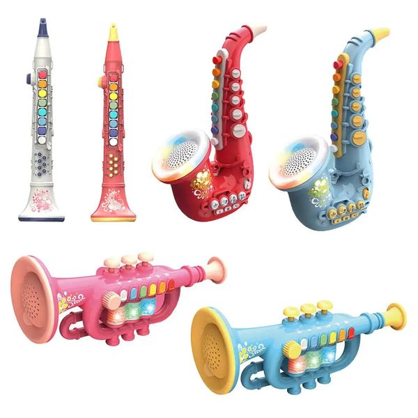 Éducation précoce pour enfants jouant des instruments de Simulation jouet de musique électrique jouet d'éducation précoce Saxophone/trompette/clarinette 240307