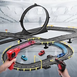 Childrens Electric Railcar Double Remote Control Racing Track 143 RC Car Model 181M Super Long Boys Toy Gift 240327