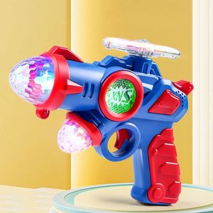 Pistola eléctrica de sonido y luz para niños, juguete giratorio de proyección colorida, modelo de pistola de plástico, juguetes al aire libre para niños, regalos para niños 240220