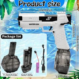 Childrens entièrement automatique Electric Continuus tirs Glock Water Gun Water Gun Gecko Pistol Water Splashing Childrens Gift 240422