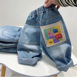 Childrens Jeans Spring and Autumn Cartoon Boys Girls Comfortable Soft Cotton Casual Pants Baby 240106