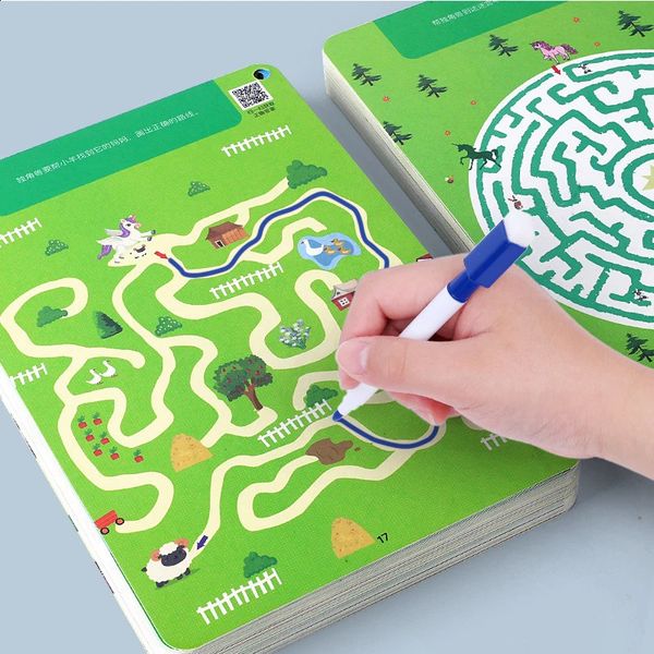 Livre de formation de labyrinthe pour enfants développement du potentiel cérébral activités d'apprentissage pour enfants jouets éducatifs Montessori enfants 240131