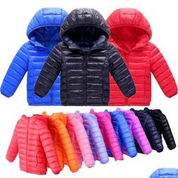 Kinderbovenkledingjas Jongens Meisjes Koude Winter Warme Jas Met Capuchon Kinderen Katoen Gewatteerde Kleding Jongen Dons 211022 Drop Delivery Dhm7S