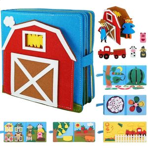 Childrens Puzzle Felt Book 3D Baby Story Cloth Book 3D Activities Cloth Story Book Preschool Learning Education Toys For Baby 240307