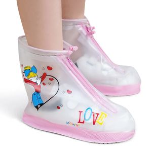 Childrens Rain Boot Covers Kids Girls Boys Non-Slip Dikke Student Wear-resistente regenlaarsschoenen Covers Cartoon Shoes Cover 240529