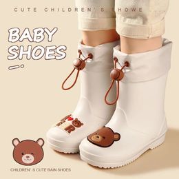 Childrens Rainshoes Cartoon Boys Girls Baby Waterdichte schoenen Rubberen Die Mond Anti Slip Rain Boots Rain Boots 240516