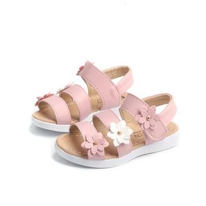 Sandalias para niños Plataforma de niñas Flores Princesas Flor Niños Summer Baby Summer Zapatos 2136 Beige Pink Soft Foor Fashion 240420