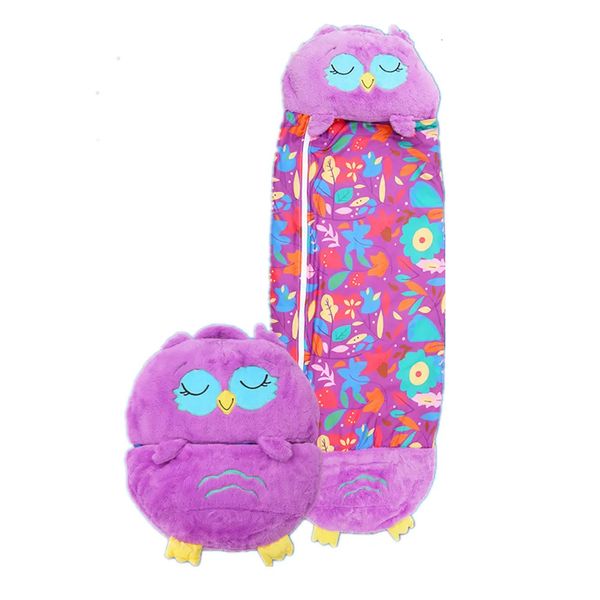 Sac de couchage pour enfants enfants dessin animé couverture animale sacs de nuit Antikick couette en peluche poupée oreiller bébé sac de sommeil pour garçons filles 240105