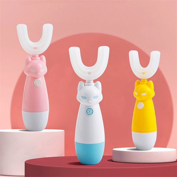 Brosse à dents électrique intelligente pour enfants, bouton-poussoir, sucettes, anneaux de dentition, formation pour bébé, nettoyage, dessin animé, brosses à dents automatiques 20220224 H1