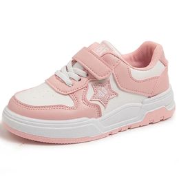 Chaussures pour enfants Sport Pu Leather baskets pour filles Softsoled Casualtennis Tennis Antislippery Kids 240430