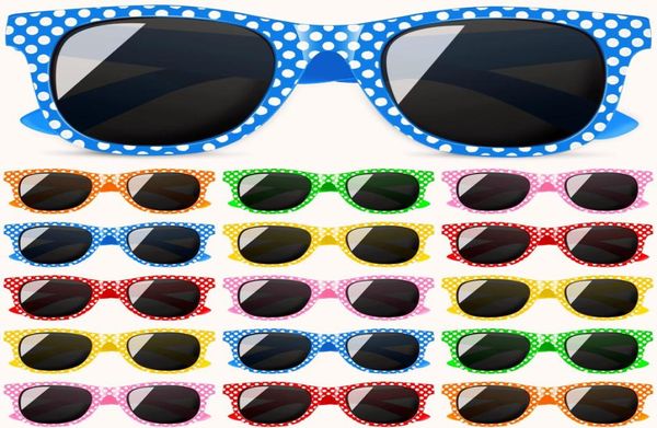 Marcos de gafas de sol para niños Favores de fiesta Bk para niños Lunares retro para niños y niñas Neón con protección Uv400 Graduación de cumpleaños 3575869