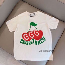 T-shirt pour enfants pour garçons filles sets enfants à manches courtes à manches courtes enfants designer enfants avec lettre fraise noire blanche taille 90-160''g''7hq0