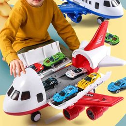 Avión de juguete para niños, coche para niño, rompecabezas de gran tamaño resistente a caídas, modelo de avión de línea simulado de deformación multifuncional 240219