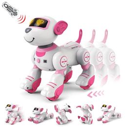 Jouet pour enfants Robot chien télécommande chien de compagnie jouet Intelligent tactile télécommande cascadeur marche danse électrique chien de compagnie 240318