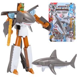 Transformage de jouet pour enfants Robot électronique Smart Pet Intelligent Shark Ocean Anime Figurine Gift for Kids Drop 240508