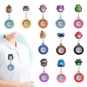 Childrens Watches Cute Pig 2 50 Clip Pocket Fob Hang medicijnklok op revershorloge voor verpleegkundigen Intrekbare ziekenhuis Medische werknemers B OT8SES