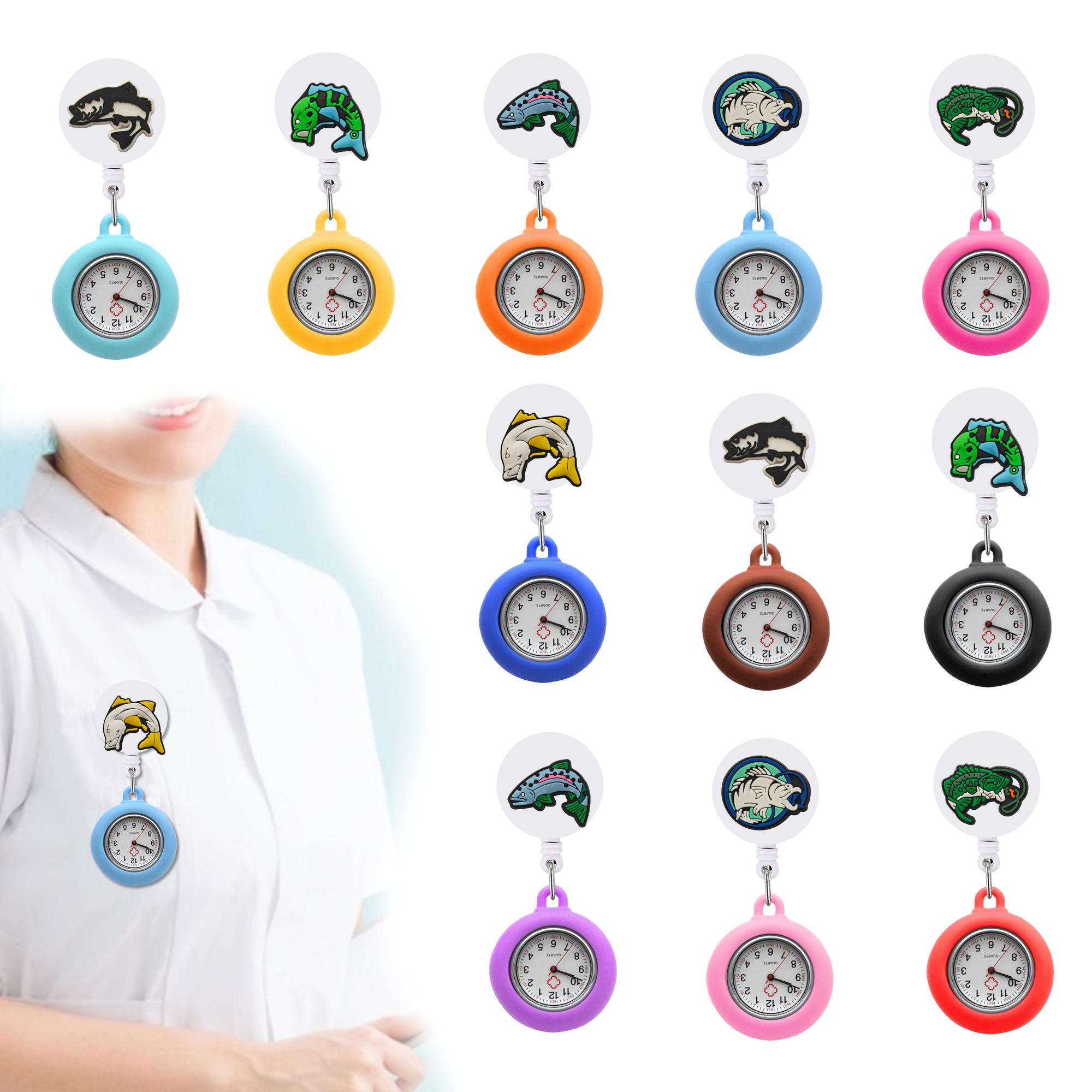 Childrens Watches Fish And Clip Pocket Nurse Watch Brooch Fob Watche For With Sile Case Hang Medicine Clock Retractable Hospital Med Ot1Ty