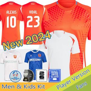 Chili 2024 Maillots de football ALEXIS VIDAL Kit enfants 2025 Maillot de football de l'équipe nationale Accueil Rouge Extérieur Blanc Ensemble complet Hommes Camiseta 24/25 Copa America ZAMORANO ISLA CH.ARANGUIZ