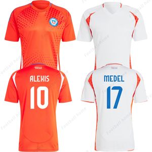 Chile 24/25 Camiseta de Futbol ALEXIS VIDAL KIDS KIT 2024 Selección Nacional Camiseta de Fútbol Local Rojo Visitante Blanco Camiseta Completa Hombre 2024 Copa América Zamorano Isla CH.Arángiz