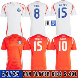 Chili 24/25 Maillots de football ALEXIS VIDAL Kit enfants 2025 Maillot de football de l'équipe nationale Accueil Rouge Extérieur Blanc Ensemble complet Hommes Camiseta 2024 Copa America SLA CH.ARANGUIZ