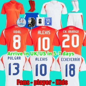 Chili 24/25 Jerseys de football Alexis Vidal Kids Kit 2025 Tableau de football de l'équipe nationale Red Away White Full Set Men Camiseta 2024 Copa America Zamorano Isla Ch.