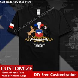 Chili Pays Drapeau T-shirt DIY Personnalisé Jersey Fans Nom Numéro Marque Coton T-shirts Hommes Femmes Lâche Casual Sports T-shirt gx220616
