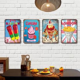 Chili Metal pintura Vintage palomitas Hot Dog Metal Poster signos niños patio cocina decoración pared pegatinas placas 20cm x 30cm Woo