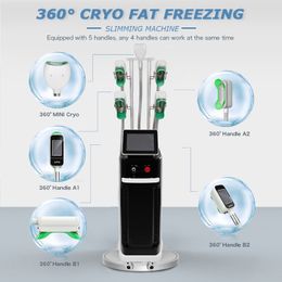 Machine amincissante à congélation de graisse du menton, angle de 360 degrés, cryolipolyse, façonnage du corps, cryothérapie, dispositif de perte de poids, 5 poignées