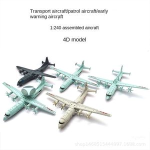 China A-240 Y-8 Transportvliegtuig Echt 4D Puzzel Model Luchtaanval Waarschuwing Vliegtuigen Patrol Diy Plastic Speelgoed Ornamenten