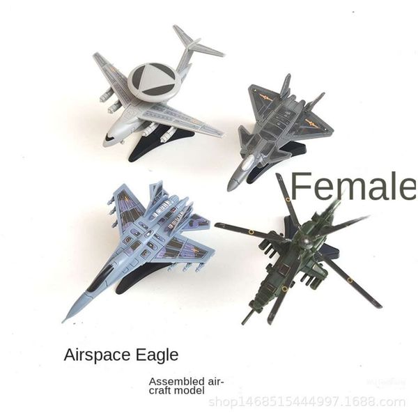 Modelo de avión chino Airspace Eagle 10, helicóptero armado, caza ensamblado de plástico, advertencia 2000, juguete militar, regalo para niños