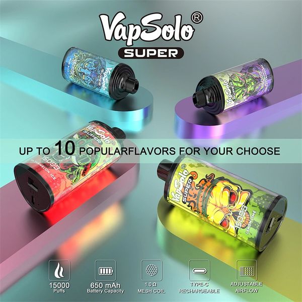 Distributeurs de Chine Alibaba Vap Solo Super 15000 Puffs Tornado Randm 9000 10000 12000 Vap Solo 10k 12k 15k Puff Bar Poco Vaper Shisha Cigarette