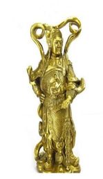 Bouddhisme chinois cuivre cuivre Veda Skanda God Warrior Wei Tuo Bodhisattva Statue8077986