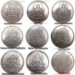 Pièce de monnaie chinoise fengshui bouddha, 8 pièces, bonne chance, mascotte artisanale 194b