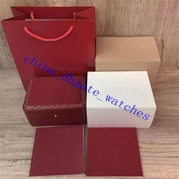 china dhgate montres 21 22 Boîtes de luxe Montre Carré Rouge Pour Montres Boîte Whit Livret Carte Et Papiers En Anglais270h