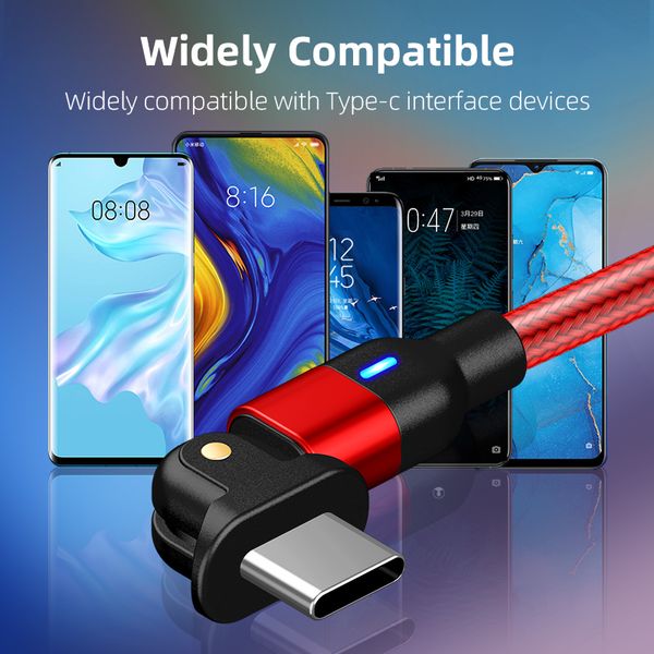 10 pièces MOQ 180 degrés rotation câbles Usb-C Type C chargeur de téléphone portable câble USB fil données Charge rapide pour Iphone Huawei Xiaomi