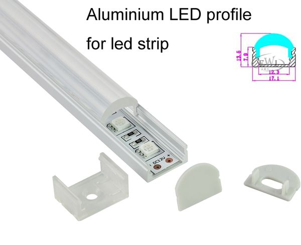 10 set/lote fábrica de China perfil LED de aluminio de 60 ángulos y canal LED, extrusión de aluminio para luces de pared empotradas con tira LED