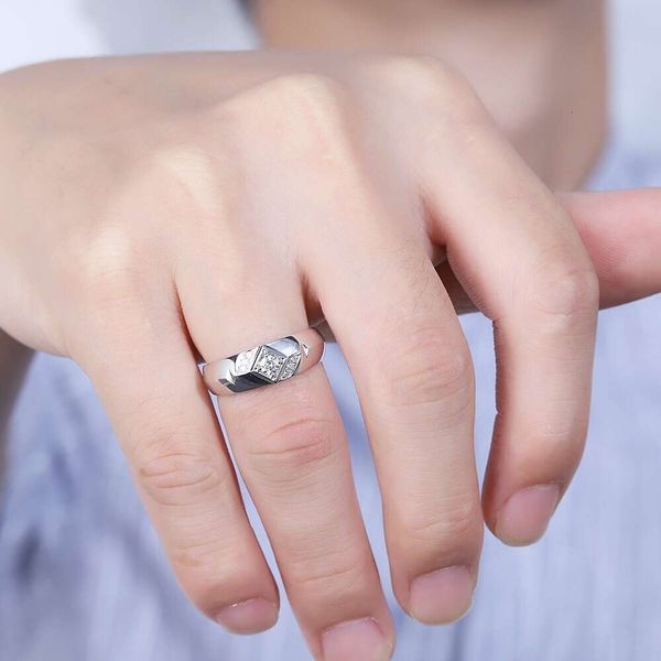 Chine usine hommes bijoux en gros or rhodium blanc véritable diamant anneaux pour hommes