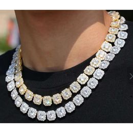 Prix de l'usine de Chine 2024 Bijoux hip hop personnalisé Sterling Sier Moisanite Lab Laborteur adulte des accessoires de fête en diamant Colliers pour hommes