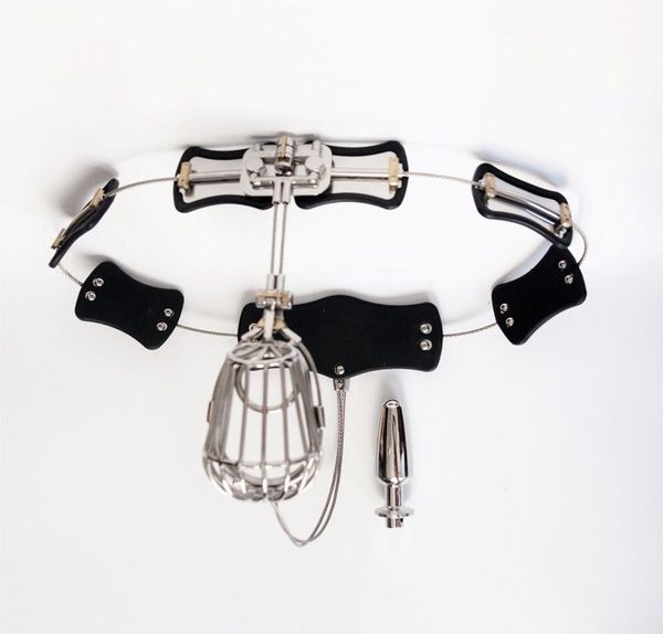 Chine Dernière ceinture de conception Dispositif en acier inoxydable avec file anale Scrotum rainure coq cage bdsm sex toys hommes pénis lock6559179