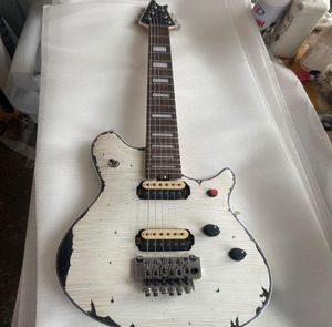 China hizo envejecido Vintage White Eddie Guitar Music Man Ernie Ball Axis vintage White Relic Guitarra eléctrica Botón rojo Tremolo Bridge3275802