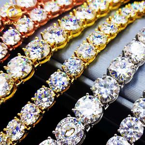 Chinese fabrikant Big Stone Moissanite Tennis Chain ketting 10 mm 8mm Pass Diamond Tester Juwelen Verjaardag cadeau