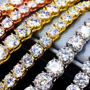 Collier chaîne de Tennis en Moissanite, grande pierre, 10mm 8mm, testeur de diamant, bijoux de luxe, cadeau d'anniversaire, fabricant chinois